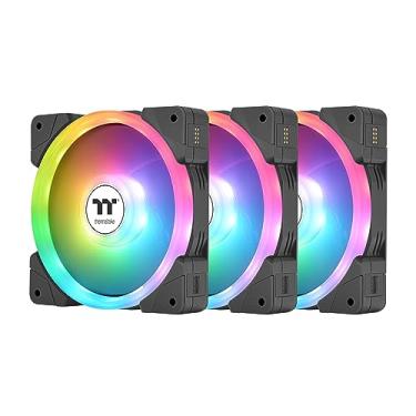 Imagem de Thermaltake Ventoinha de refrigeração SWAFAN EX 12 ARGB PC, 3 ventiladores, 500~2000 RPM, conexão magnética, lâminas reversíveis, sincronização com software MB RGB, CL-F167-PL12SW-A, 120 mm, preto
