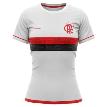 Imagem de Camiseta Braziline Approval Flamengo Feminino -  Branco E Vermelho