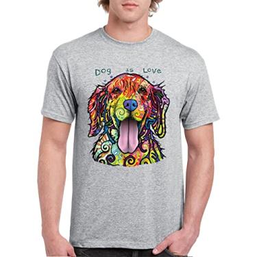 Imagem de Camiseta masculina Dean Russo Labrador Retriever Love Pet Dog is Love, Cinza, 3G