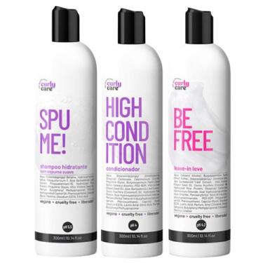 Imagem de Kit Curly Care Shampoo Condicionador Leave-In Leve Be Free