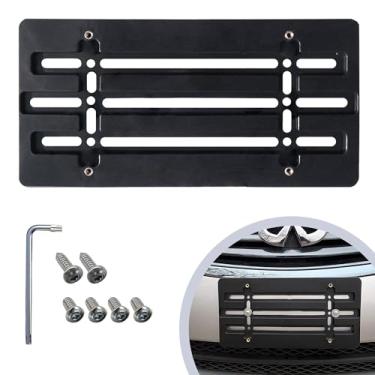 Imagem de Suporte de placa de carro de para-choque dianteiro para Infiniti 2000-2022, conjunto de suporte de placa com 6 parafusos de parafuso exclusivos e kit de chave inglesa, kit de montagem de etiqueta de licença, suportes de placa de qualidade, acessórios de carro premium