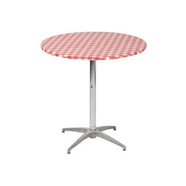 Imagem de Kwik-Covers Tampa de mesa de plástico redonda de 91,4 cm, pacote com 5, Red Gingham