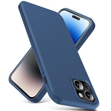 Imagem de YSLBWLE Capa compatível com iPhone 14 Plus, capa fina de silicone líquido, à prova de choque, capa fina para iPhone 14 Plus, capa protetora de câmera de corpo inteiro - azul 2-IP14 Plus-02