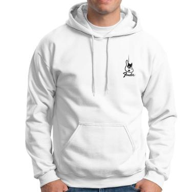 Imagem de Moletom Unissex Fender Patch Guitarra Masculino Femino Em Algodão Com Capuz-Unissex
