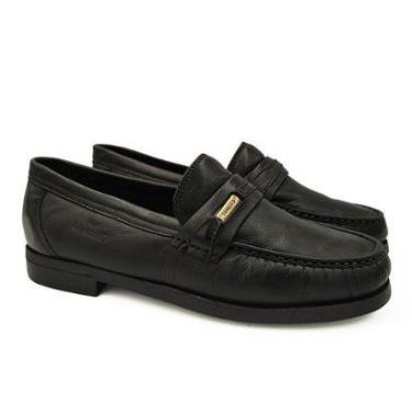 Imagem de Mocassim Samello Masculino Sapato Social Senno Monza Couro - 40 - Preto-Masculino