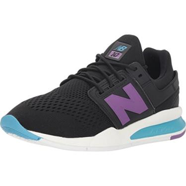 Imagem de New Balance Tênis de corrida feminino 247 Tritium (tamanho 38, preto com azul cadet), Preto com Cadete Azul, 8 B(M) US
