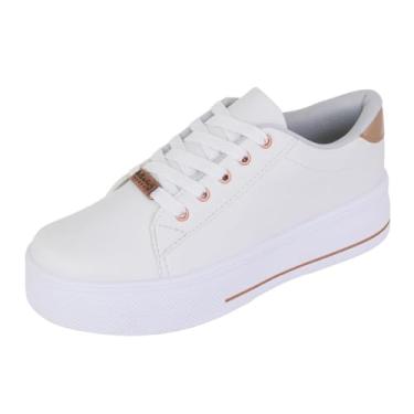 Imagem de Tênis Feminino Branco Leve Colorido Bellinda Shoes (ROSÊ, BR, Adulto, Numérico, 35)