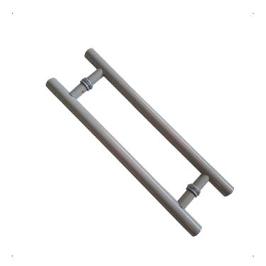 Imagem de uxador Duplo 40cm para Porta Pivotante - Cinza Alumíniopara Vidro, Madeira e Ferro
