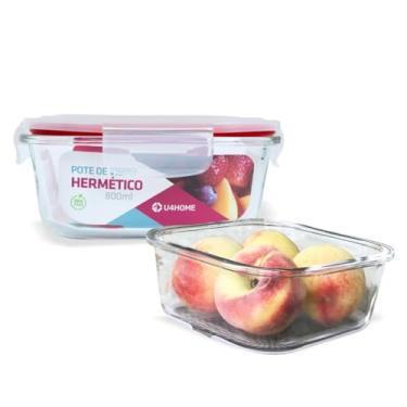 Imagem de Kit 2 Potes Vidro Herméticos Marmita Mantimentos 800ml