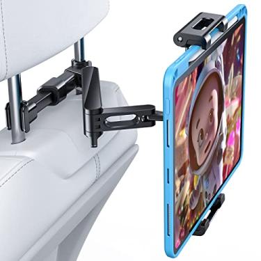 Imagem de AHK Suporte para tablet de carro, suporte para encosto de cabeça para tablet compatível com dispositivos como iPad Pro Air Mini, Galaxy Tabs, outros celulares e tablets de 4,7 a 12,9 polegadas