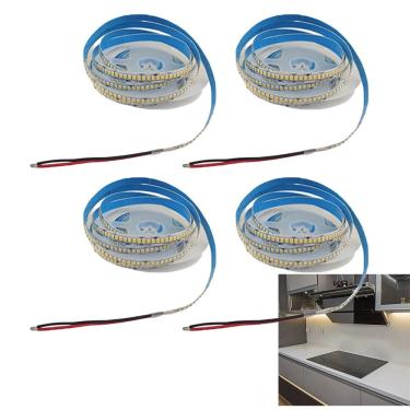 Imagem de Fita Led 240 Leds 5 Metros 16W 3000K Kit 4 Unidades Sala Quarto Sanca Teto Rebaixado Gesso