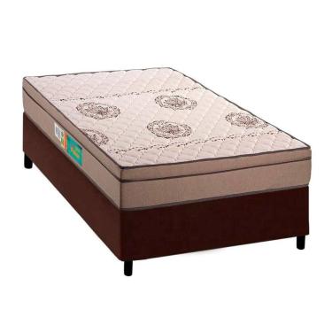 Imagem de  Cama Box Solteiro: Colchão Espuma D33 Polar Pérola + Base CRC Courano Brown(88x188)