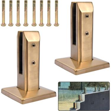 Imagem de Torneira de cerca de piscina de vidro SS2205 de grau marinho, torneira de corrimão de vidro Espessura de vidro 3/10 "a 1/2" Suporte de braçadeira de corrimão para varanda de convés Balaustra