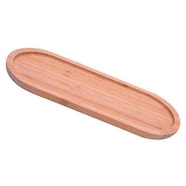 Imagem de Mimo Style Bandeja Oval Ecokitchen, Ideal Para Servir Petiscos, Cafés e Lanches, Produzido em Bambu, Resistente, Durável, Utensílio Multiuso (33,5cm)