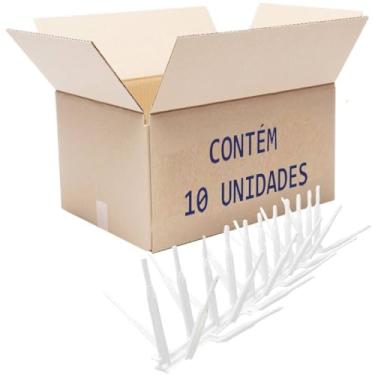 Imagem de Kit 10 Espículas Brancas Anti Pombo Espanta Pombos Resistente