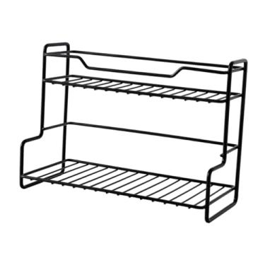 Imagem de Bothyi Prateleira de armazenamento de cozinha multiuso estável autônomo organizador de vaidade de banheiro porta-tempero para casa café cozinha mesa quarto, Preto