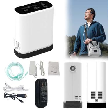 Imagem de 0₂ pulsado leve com bateria de 6380mAh/10400mAh, Mini Gerador, Equipamento DoméStico Ox, AC 100~240V, 75 W, fluxo de engrenagem de 1~5, concentração de 0₂ 93% ± 3