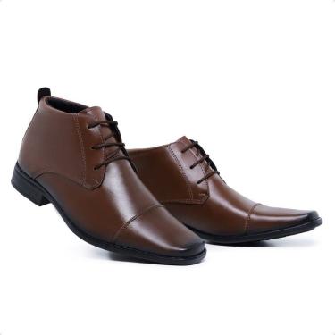 Imagem de Bota Social Masculina Palmilha EVA Macia Cano Curto Sola de Borracha Confortavel Bico Q...