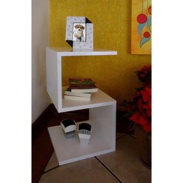 Imagem de Mesa S Lateral de Apoio ou Mesa de Cabeceira Branco Laca
