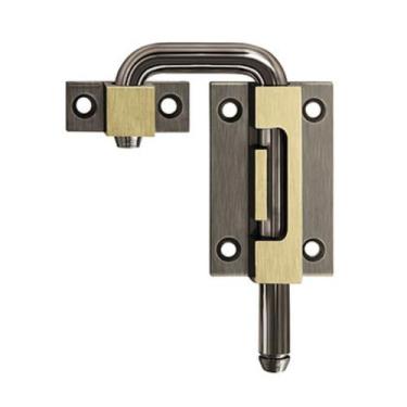 Imagem de Trinco Camarão Tranca Fecho Porta Abrir Correr Médio Oxidado - União M