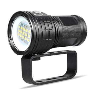 Imagem de SecurityIng 18000LM 7 modos lanterna subaquática de mergulho mergulho 80m, ângulo de feixe amplo à prova d'água 15x branco + 6X vermelho + 6X 6X luz de preenchimento azul mergulho fotografia vídeo tocha (bateria não incluída)