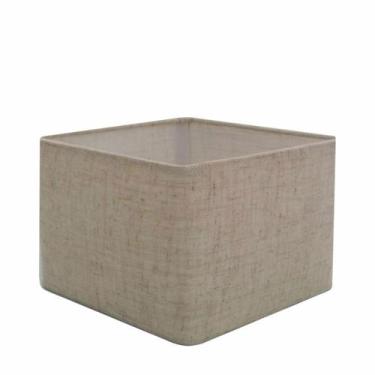 Imagem de Cúpula em tecido quadrada abajur luminária cp-25/35x35cm rustico bege 