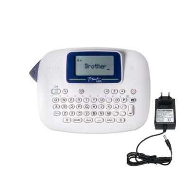 Imagem de Combo Rotulador Eletrônico Branco Portátil Brother Ptm95wt + Fonte 9v 