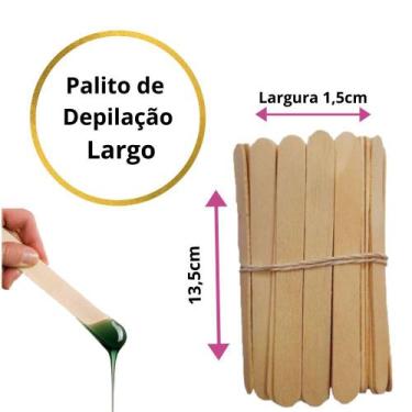 Imagem de Palito para depilação Largo 100 unidades  PREMIUM - Liz produto de bel