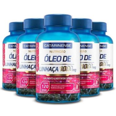 Imagem de Kit 5 Óleo de Linhaça 1000mg Catarinense 120 cápsulas