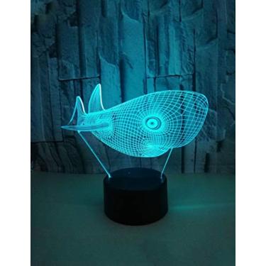 Imagem de Luz noturna 3D LED 16 cores que mudam com controle remoto, lâmpadas ilusão série animal, melhores presentes de aniversário para crianças, meninos e adolescentes (baleia do oceano)