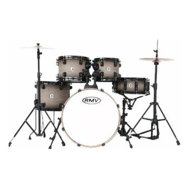 Imagem de Bateria Acústica Rmv Bumbo 22'' + Prato - Mod Cross, Platino