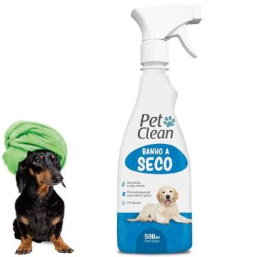 Imagem de Banho a Seco Cães Gatos 500ml Líquido Spray Hidrata + Maciez - Pet Cle