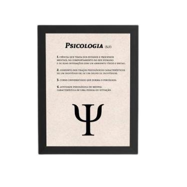 Imagem de Psicologia Dicionário Quadro Moldura Preta 60X40Cm - Plimshop