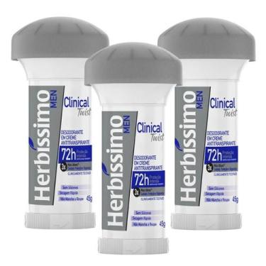 Imagem de Kit Desodorante Twist Antitranspirante Herbíssimo Clinical Men 45G c/3