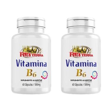 Imagem de 2 Vitamina B6 Piridoxina 60cap 500mg 1xdia - Rei terra, Sem Sabor