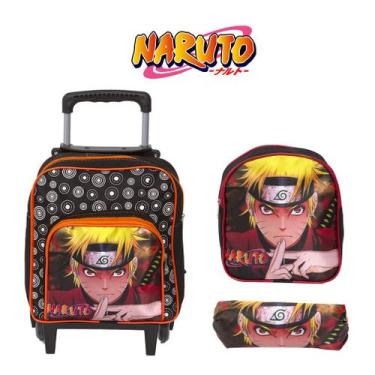 Imagem de Kit Bolsa Escolar Menino Naruto Carrinho Passeio Lancheira - Toys 2U
