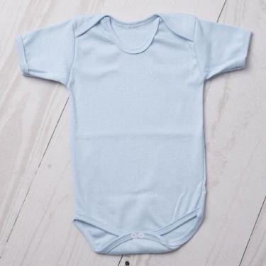Imagem de Body bebê suedine manga curta 100% algodão - LETICIA CAT, Azul bb, RN