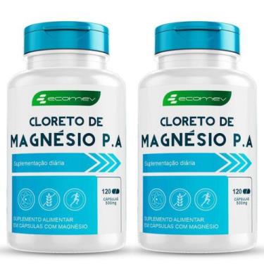 Imagem de 2x Cloreto de Magnesio PA  500mg Puro Importado 240Cáps Desempenho fis