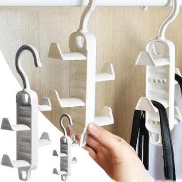 Imagem de Cabide com 4 Ganchos Triplique Armário MultiUso Bolsas Bonés - Saz, Ci