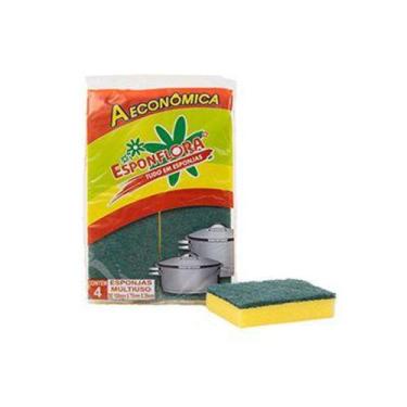 Imagem de Bucha Esponja Multiuso Aeconômica c/4 Unidades Esponflora