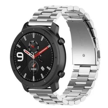 Imagem de Pulseira De Aço Troca Rápida Para Gtr 47mm Cor Prata - 123smart
