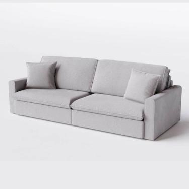 Imagem de Sofá Cama Bélgica Retrátil e Reclínável 1,70m em Bouclé Alaska Cinza -