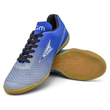 Imagem de Chuteira trava fixa-society-soccer lona soft EGM 557C, Azul, 40