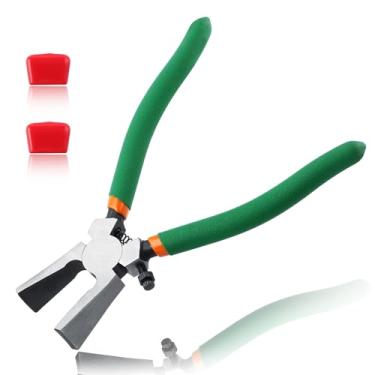 Imagem de LEONTOOL Alicate de corrida de vidro de 15 cm com pontas de borracha - Mandíbulas curvas para chaveiro e vitral
