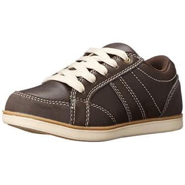 Imagem de Steve Madden Tênis Tommie cano baixo (criança pequena/grande), Marrom, 21