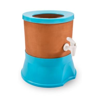 Imagem de Filtro de Agua Suporte Para Galão Com Cuba de Barro Cêramica Base Plástico Polipropileno (AZUL BEBÊ)