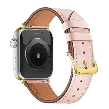 Imagem de FAGWIG Pulseira de reposição para Apple Watch Series SE 9, 8, 7, 6, 5, 4, 3, 2 e 1, ultra de 49 mm, 45 mm, 41 mm, 44 mm, 40 mm, 42 mm, 38 mm, feminina e masculina, couro genuíno para iWatch Sports &