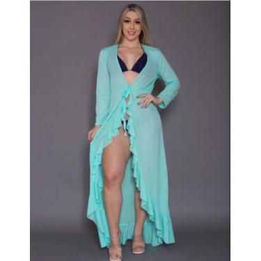 Imagem de Saia Saída De Praia Pareô Longa Amarrar Canga Verão Babado - melo moda