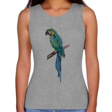 Imagem de Regata Feminina Arara Azul - Foca na Moda, Cinza, GG