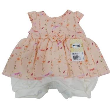 Imagem de Macacão Curto Bebê Menina Chuquinha Baby Verão Enxoval 2854, G ( 6 - 9